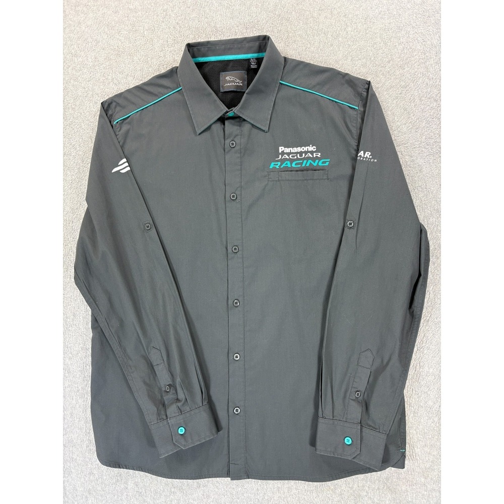 Jaguar Panasonic Racing Team Screened Button Down Shirt (Men's 2XL) Gray